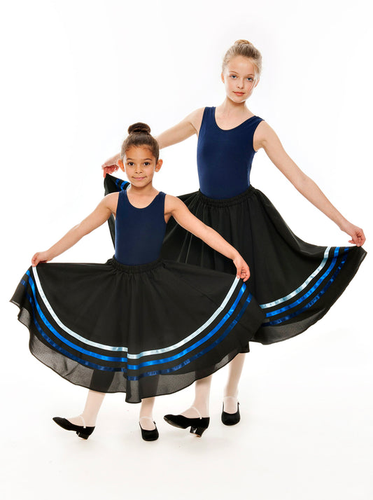 Girls Blue Navy Royal Ribbon RAD Character Skirt Dance Ballet All Sizes
