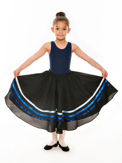 Girls Blue Navy Royal Ribbon RAD Character Skirt Dance Ballet All Sizes