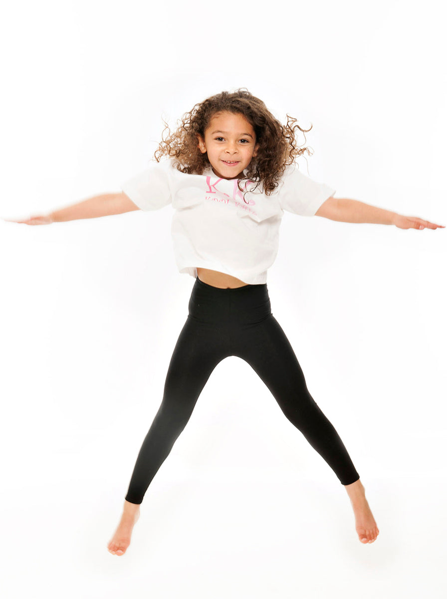 KDTC02 All Sizes Black Cotton Dance Footless Tights Leggings