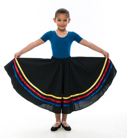 Girls Yellow Red & Blue Ribbon RAD Character Skirt Dance Ballet All Sizes