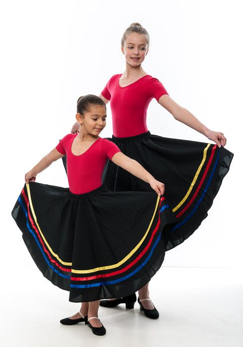 Girls Yellow Red & Blue Ribbon RAD Character Skirt Dance Ballet All Sizes