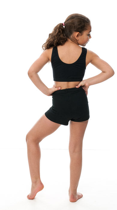 KCTN-6 Girls Shiny Nylon Lycra Tank Back Dance Fitness Gym Crop Top