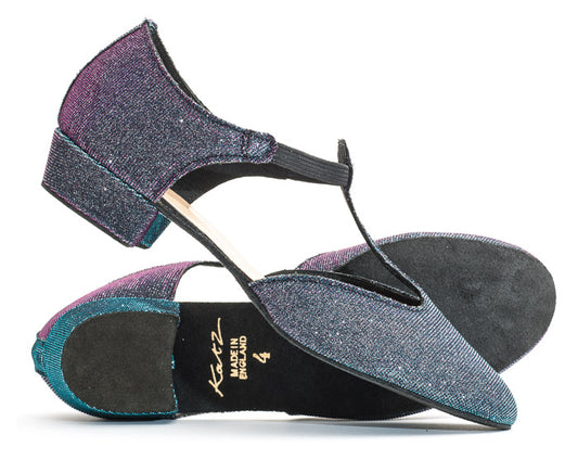 Multi Glitter Greek Dance Sandals Teaching Shoes Low Heel