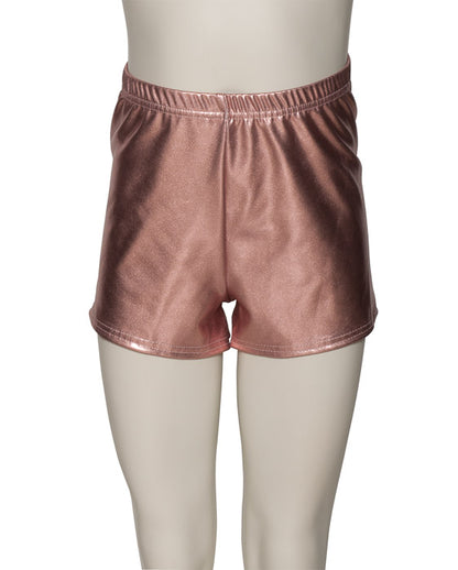 KHPM-5 Girls All Colours of Shiny METALLIC Dance Gymnastics Running Shorts Hot Pants