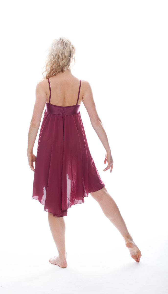 Burgundy All Sizes Plain Lyrical Dress Contemporary Ballet Dance Costume