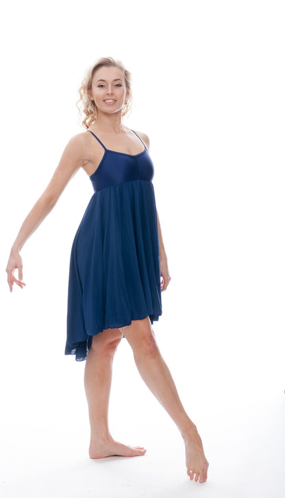 Navy Blue All Sizes Plain Lyrical Dress Contemporary Ballet Dance Costume