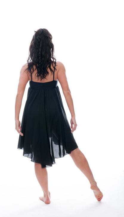 Black All Sizes Plain Lyrical Dress Contemporary Ballet Dance Costume