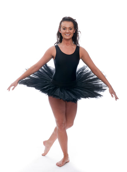 Girls Women's Black Premium Professional Dance Ballet Practise Pancake Plateau Tutu Skirt
