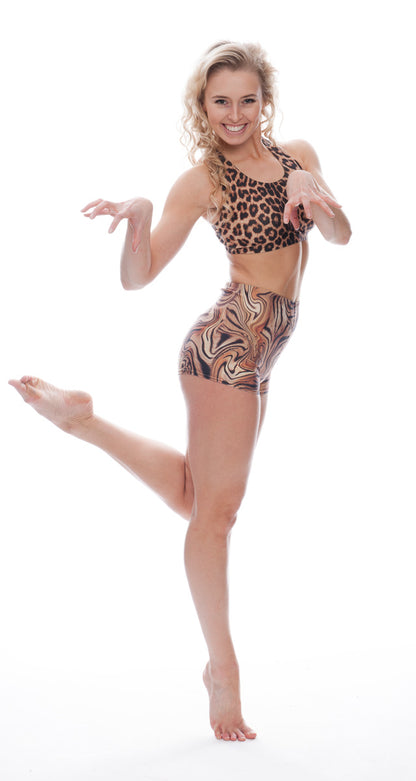 KCTP-5 All Colours and Sizes ANIMAL PRINT Racer Back Dance Fitness Gym Crop Top