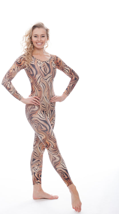 KDC017 All Colours ANIMAL PRINT Women's Girls Lycra Long Sleeve Footless Catsuit Unitard