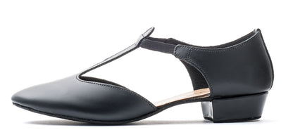 Black PU Greek Dance Sandals Teaching Shoes Low Heel