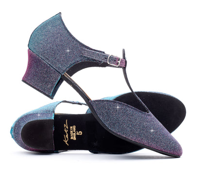 Multi Glitter Greek Dance Sandals Teaching Shoes Cuban Heel