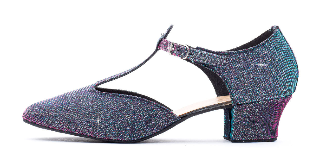 Multi Glitter Greek Dance Sandals Teaching Shoes Cuban Heel