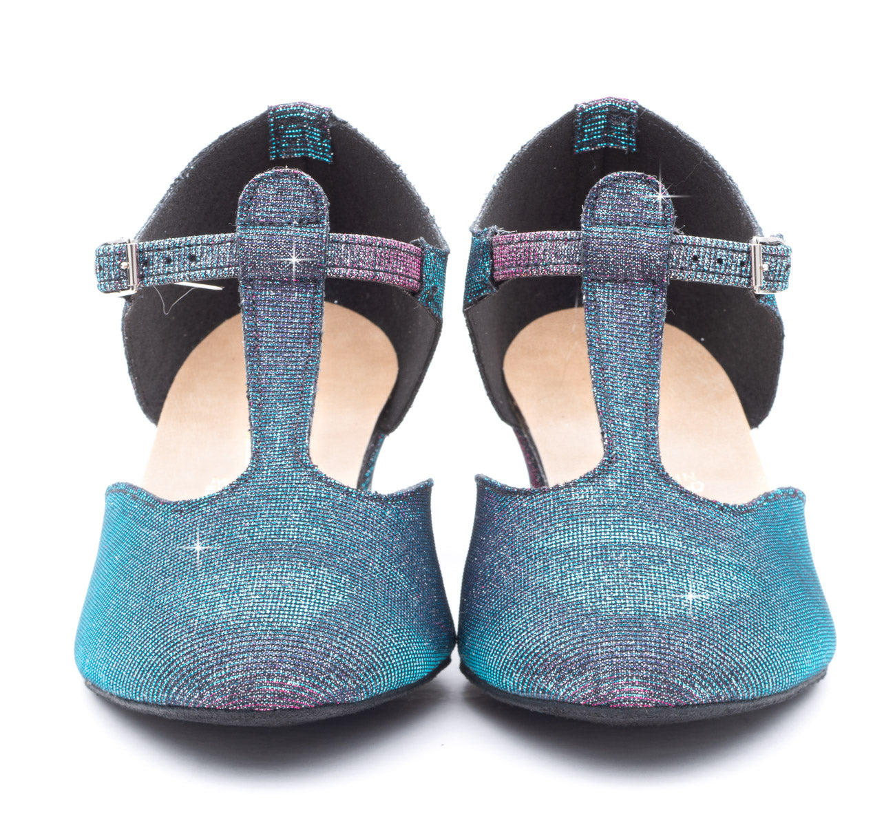 Multi Glitter Greek Dance Sandals Teaching Shoes Cuban Heel