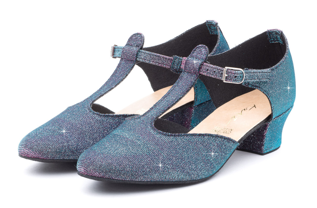 Multi Glitter Greek Dance Sandals Teaching Shoes Cuban Heel