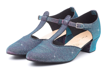 Multi Glitter Greek Dance Sandals Teaching Shoes Cuban Heel