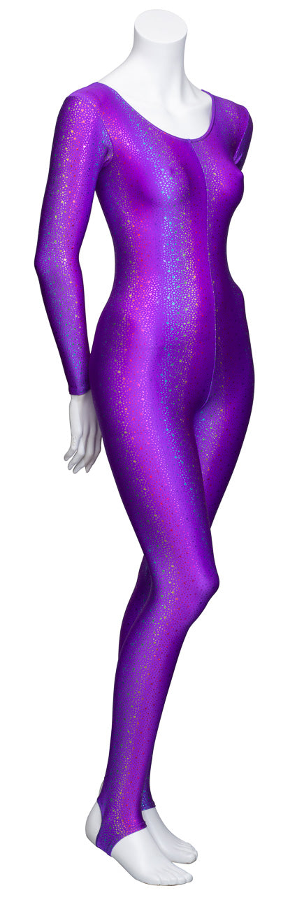 KDC012 All Colours STAR PRINT Women's Girls Lycra Long Sleeve Stirrup Dance Catsuit Unitard