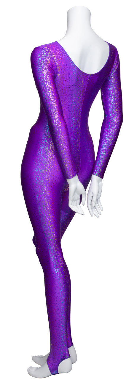 KDC012 All Colours STAR PRINT Women's Girls Lycra Long Sleeve Stirrup Dance Catsuit Unitard