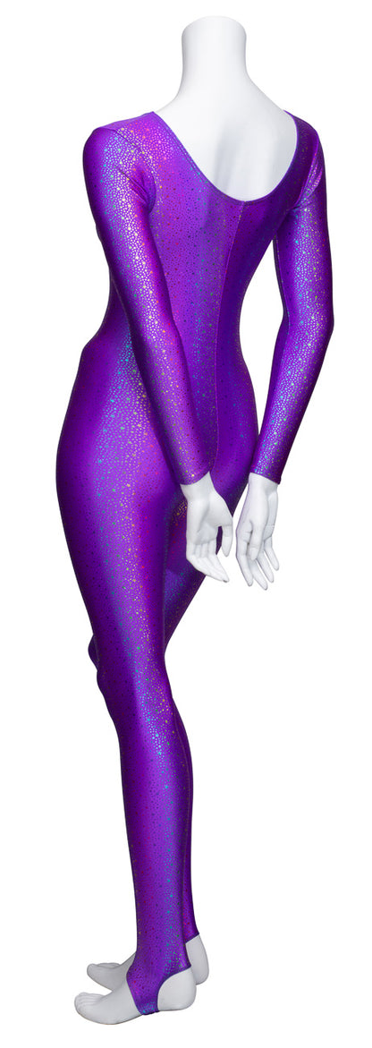 KDC012 All Colours STAR PRINT Women's Girls Lycra Long Sleeve Stirrup Dance Catsuit Unitard