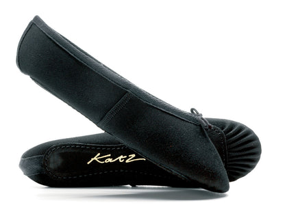Black Canvas Full Sole Ballet Shoes