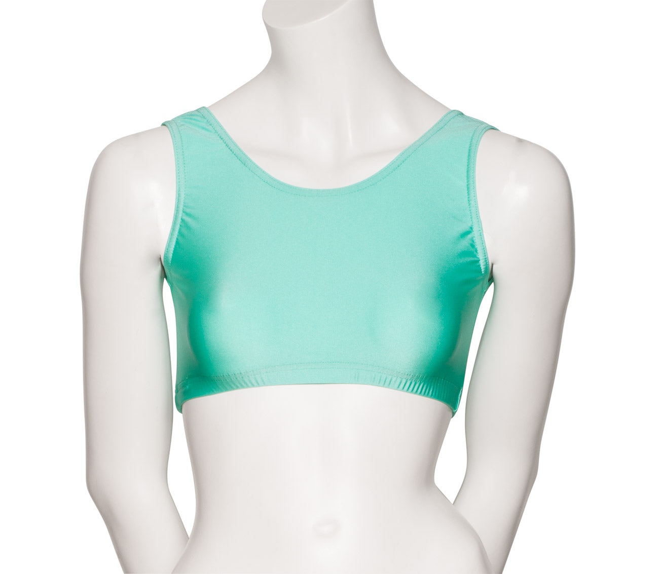 KCTN-6 Girls Shiny Nylon Lycra Tank Back Dance Fitness Gym Crop Top