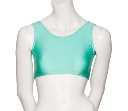 KCTN-6 Girls Shiny Nylon Lycra Tank Back Dance Fitness Gym Crop Top