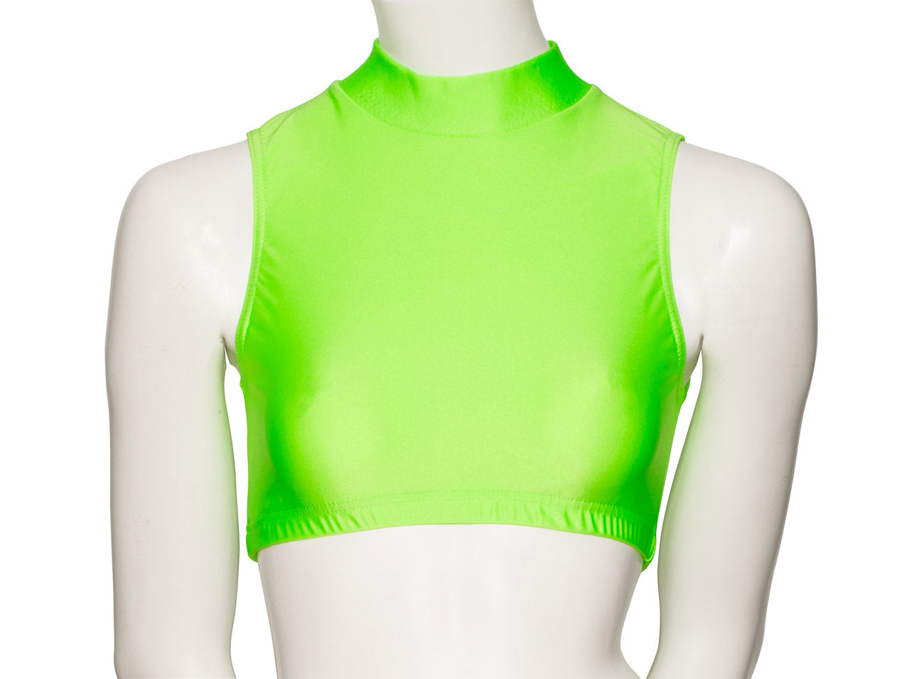 KCTN-7 Girls Shiny Nylon Lycra High Neck Dance Fitness Gym Crop Top