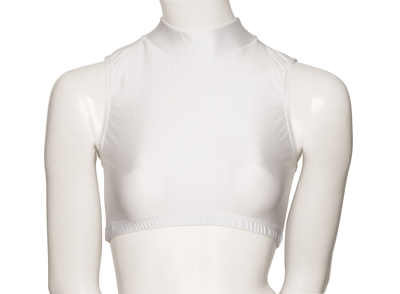 KCTN-7 Girls Shiny Nylon Lycra High Neck Dance Fitness Gym Crop Top