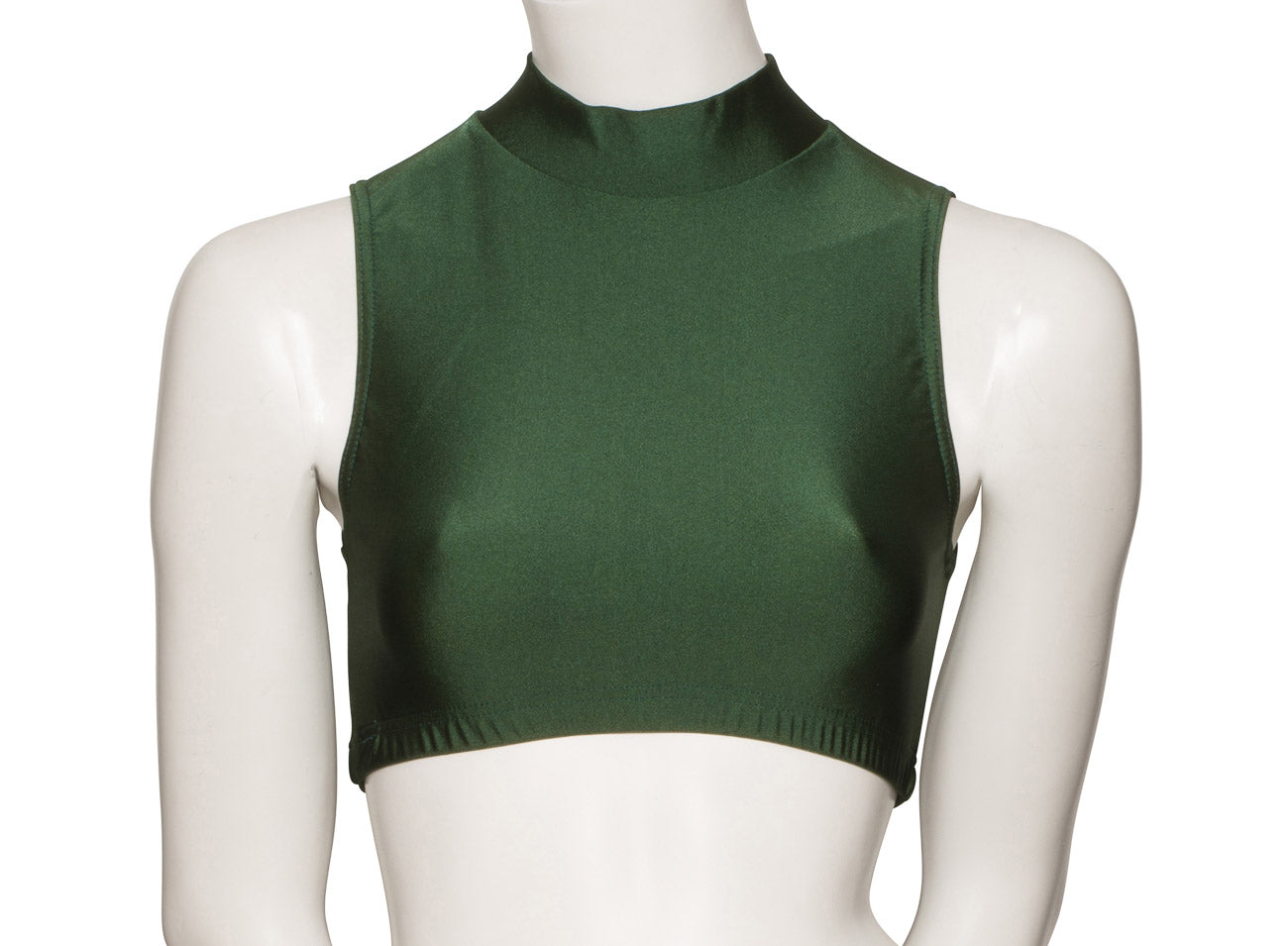 KCTN-7 Women's Shiny Nylon Lycra High Neck Dance Fitness Gym Crop Top