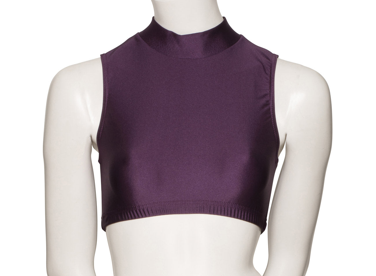 KCTN-7 Women's Shiny Nylon Lycra High Neck Dance Fitness Gym Crop Top