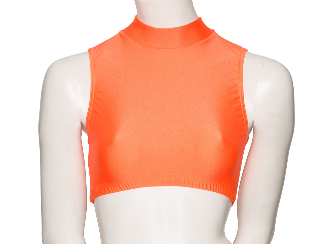 KCTN-7 Women's Shiny Nylon Lycra High Neck Dance Fitness Gym Crop Top