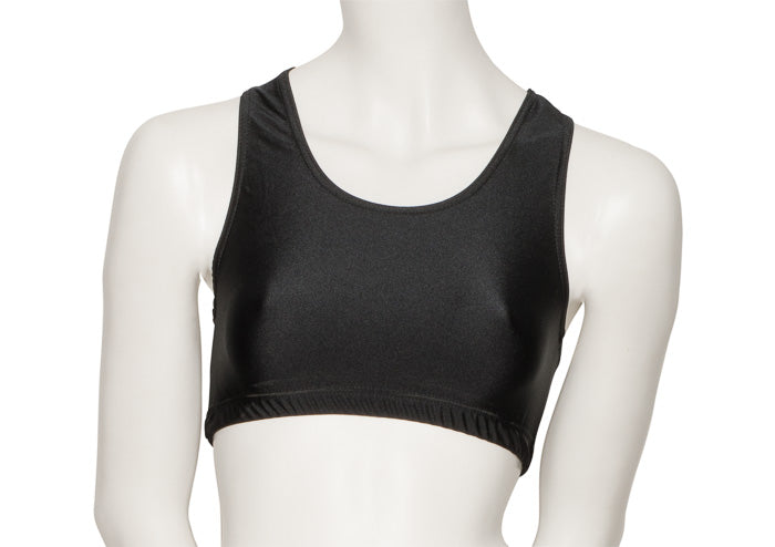 KCTN-5 Women's Shiny Nylon Lycra Racer Back Dance Fitness Gym Crop Top