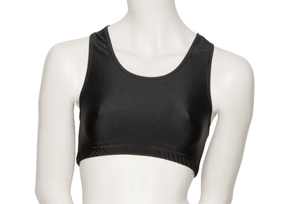 KCTN-5 Women's Shiny Nylon Lycra Racer Back Dance Fitness Gym Crop Top