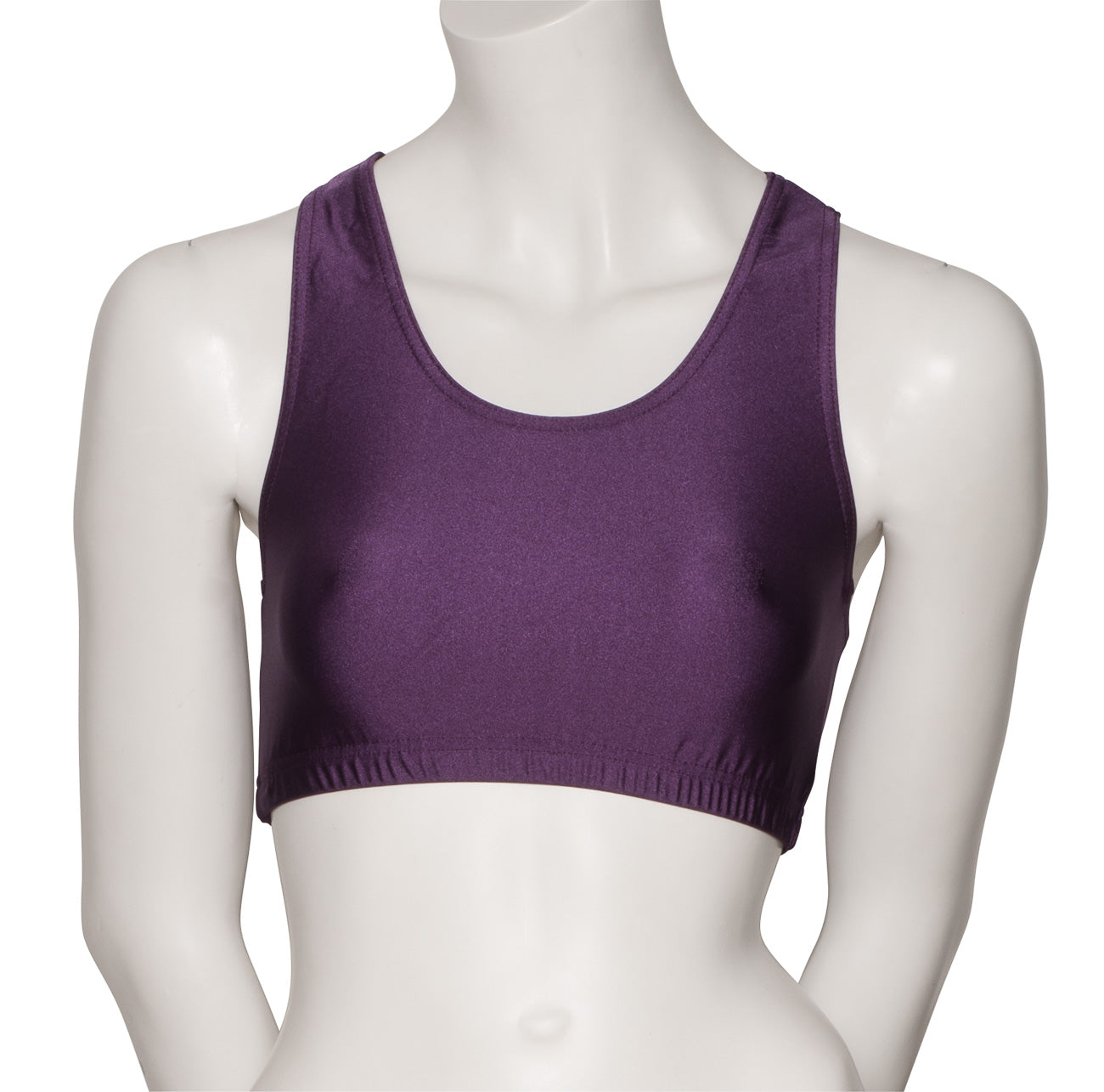 KCTN-5 Women's Shiny Nylon Lycra Racer Back Dance Fitness Gym Crop Top