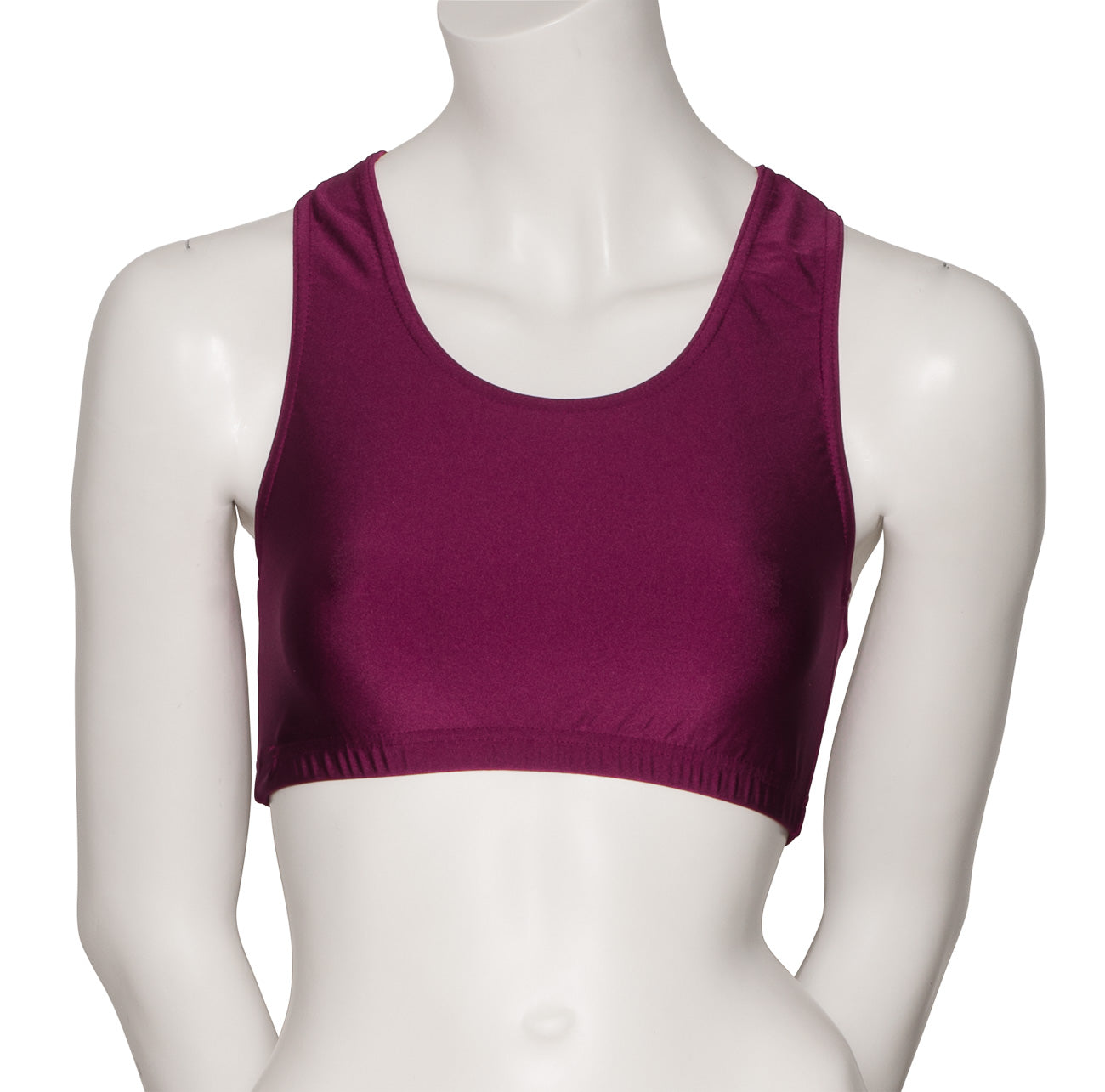 KCTN-5 Women's Shiny Nylon Lycra Racer Back Dance Fitness Gym Crop Top