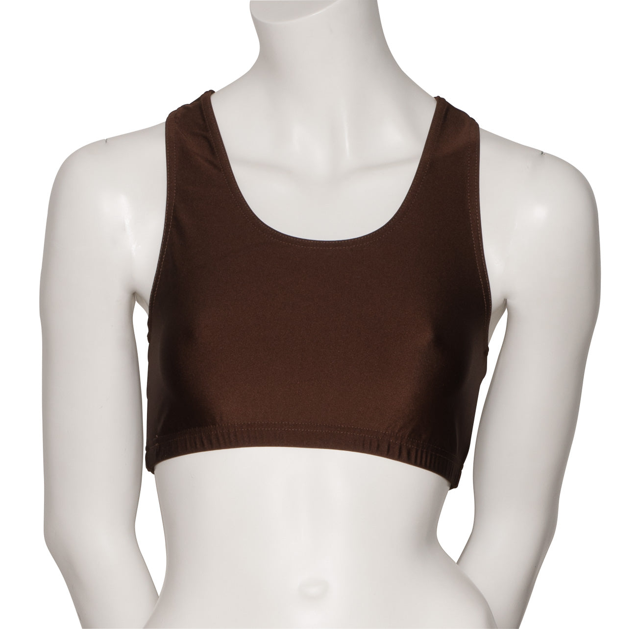 KCTN-5 Women's Shiny Nylon Lycra Racer Back Dance Fitness Gym Crop Top