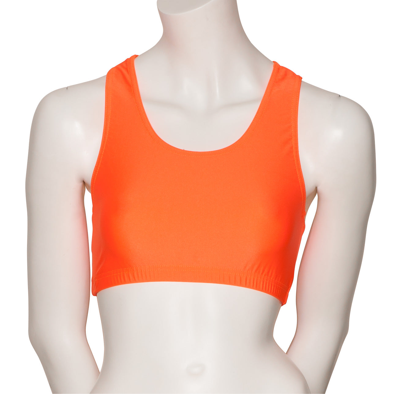 KCTN-5 Women's Shiny Nylon Lycra Racer Back Dance Fitness Gym Crop Top