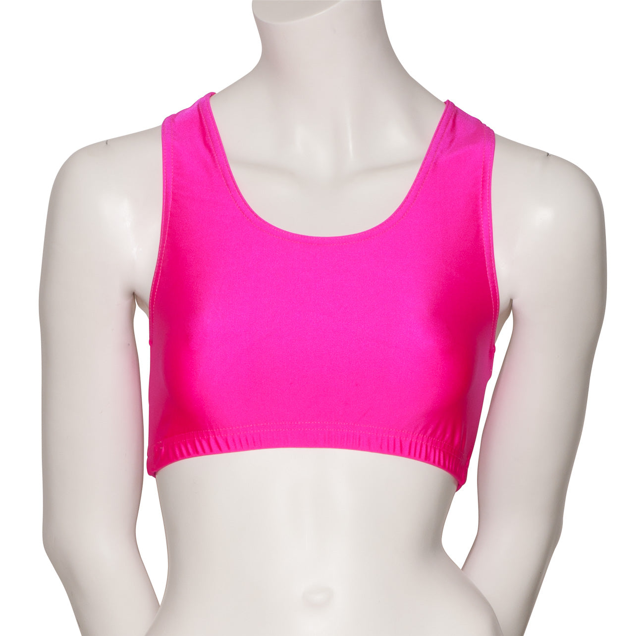KCTN-5 Women's Shiny Nylon Lycra Racer Back Dance Fitness Gym Crop Top