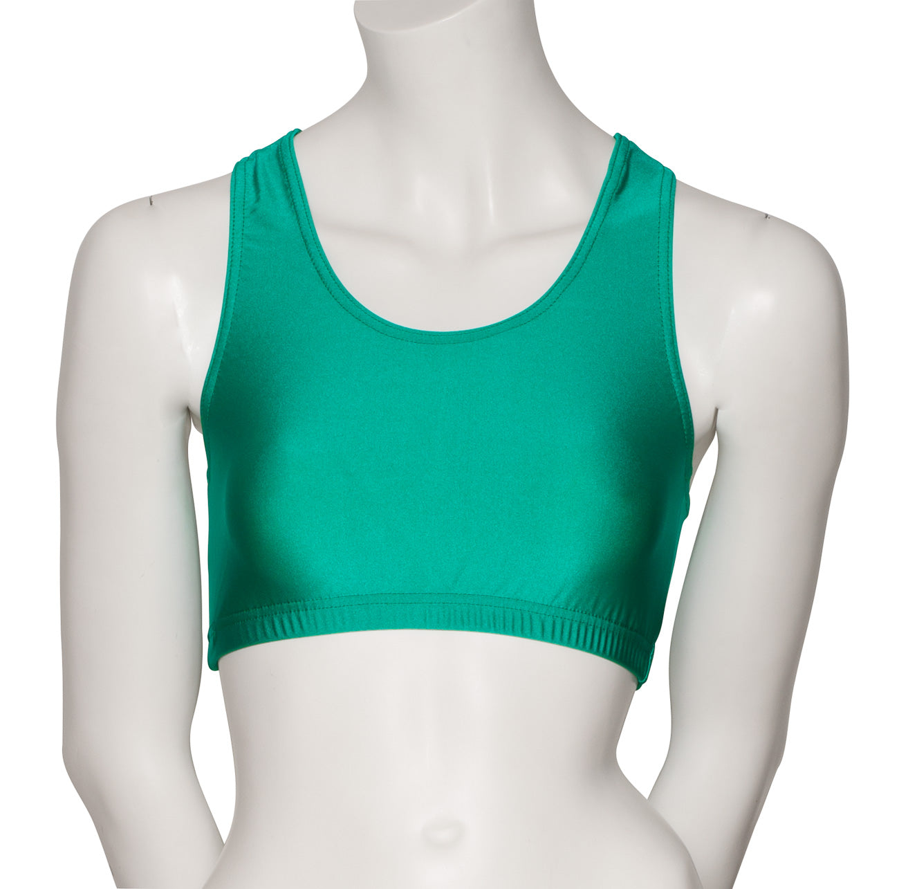 KCTN-5 Women's Shiny Nylon Lycra Racer Back Dance Fitness Gym Crop Top
