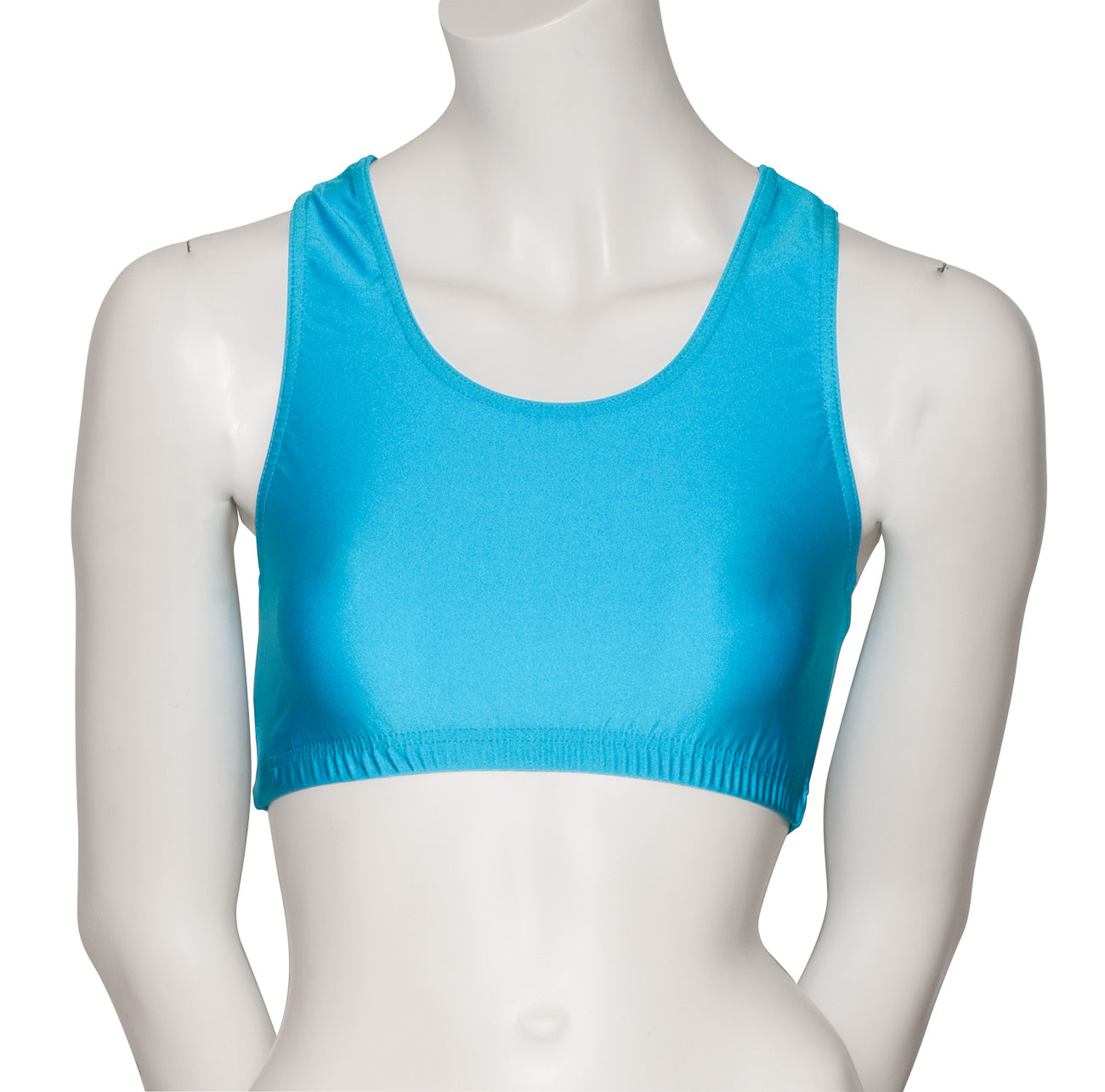 KCTN-5 Women's Shiny Nylon Lycra Racer Back Dance Fitness Gym Crop Top