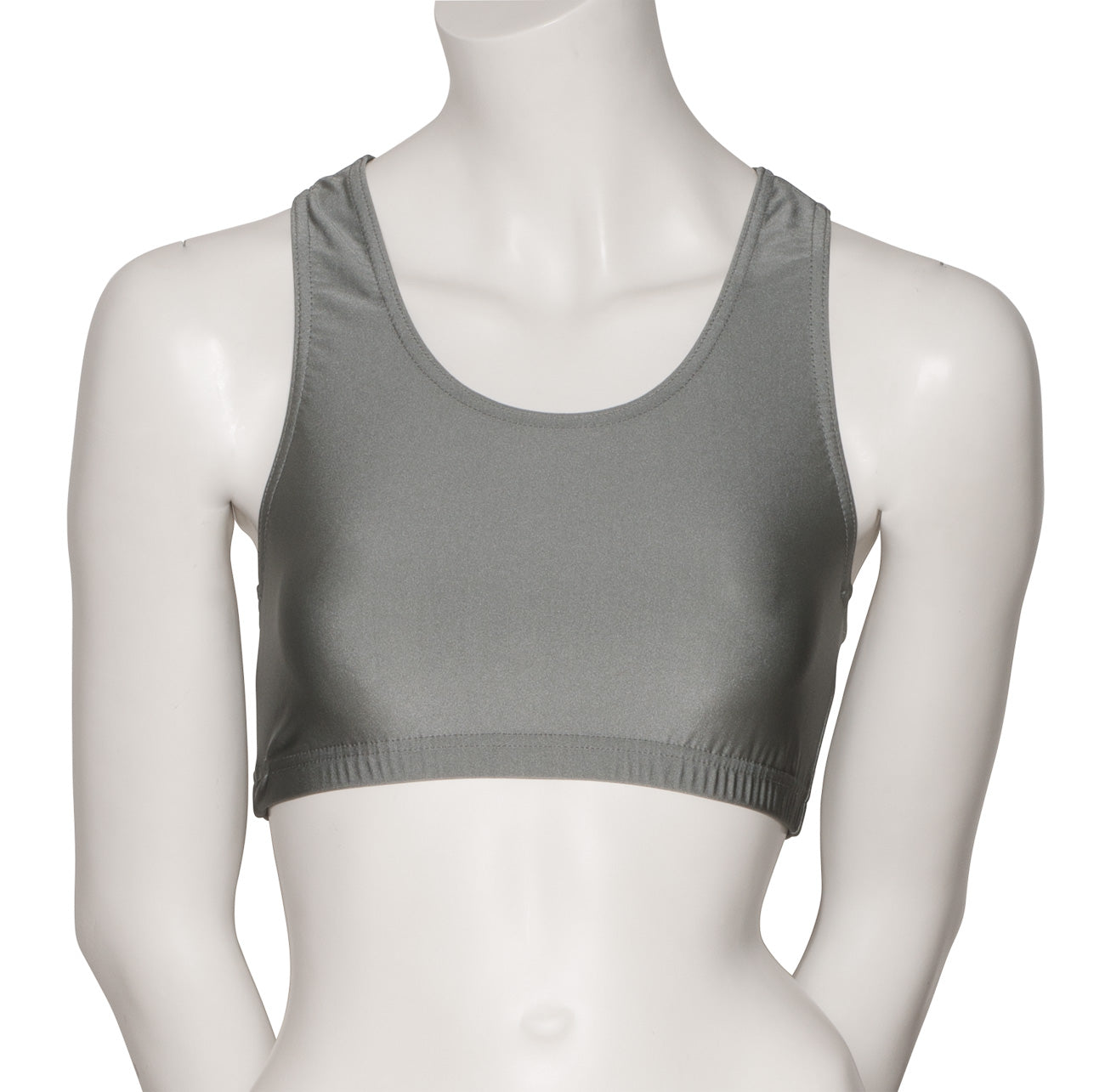 KCTN-5 Women's Shiny Nylon Lycra Racer Back Dance Fitness Gym Crop Top