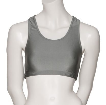 KCTN-5 Women's Shiny Nylon Lycra Racer Back Dance Fitness Gym Crop Top