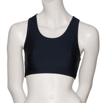 KCTN-5 Women's Shiny Nylon Lycra Racer Back Dance Fitness Gym Crop Top