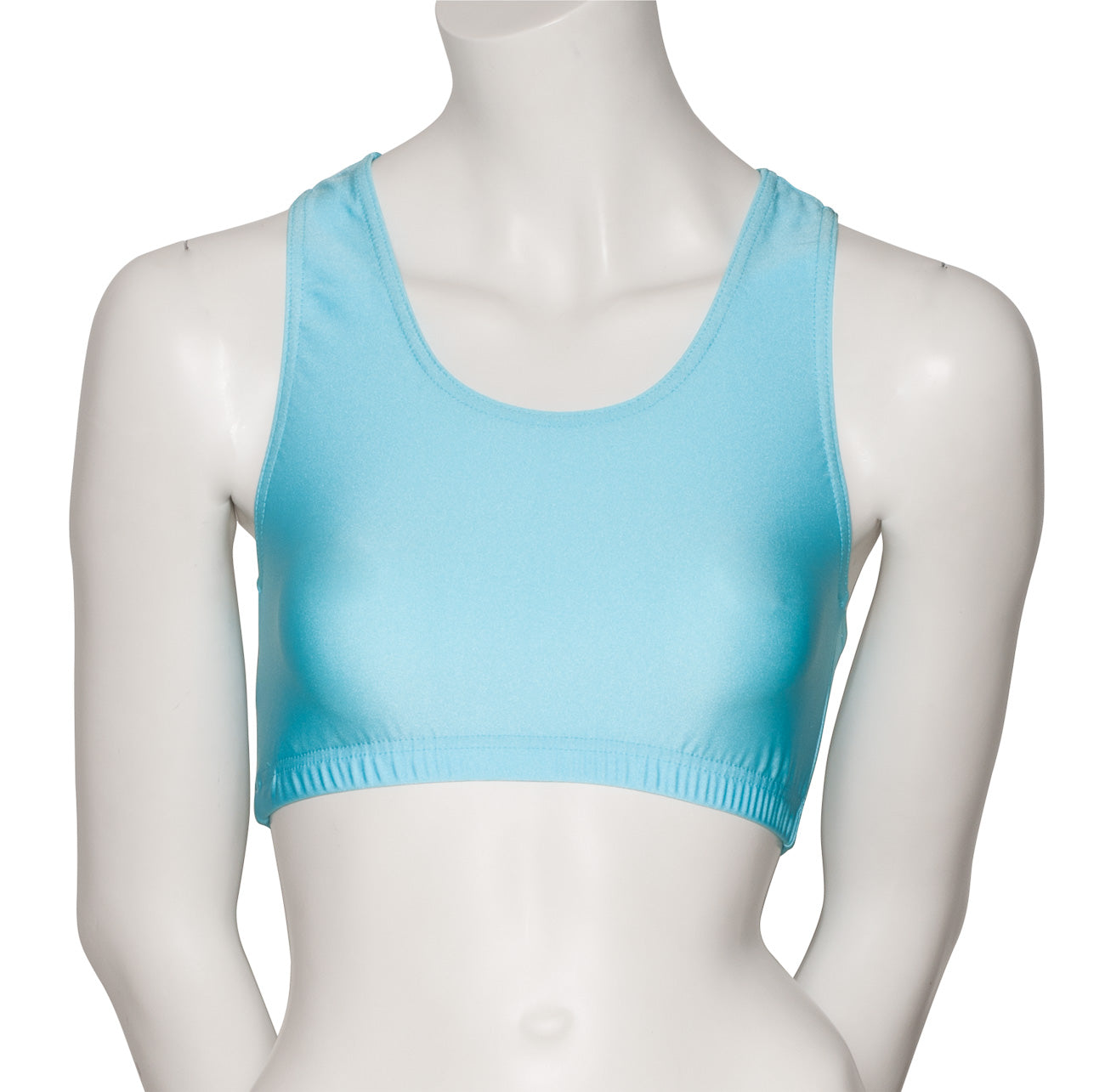 KCTN-5 Women's Shiny Nylon Lycra Racer Back Dance Fitness Gym Crop Top