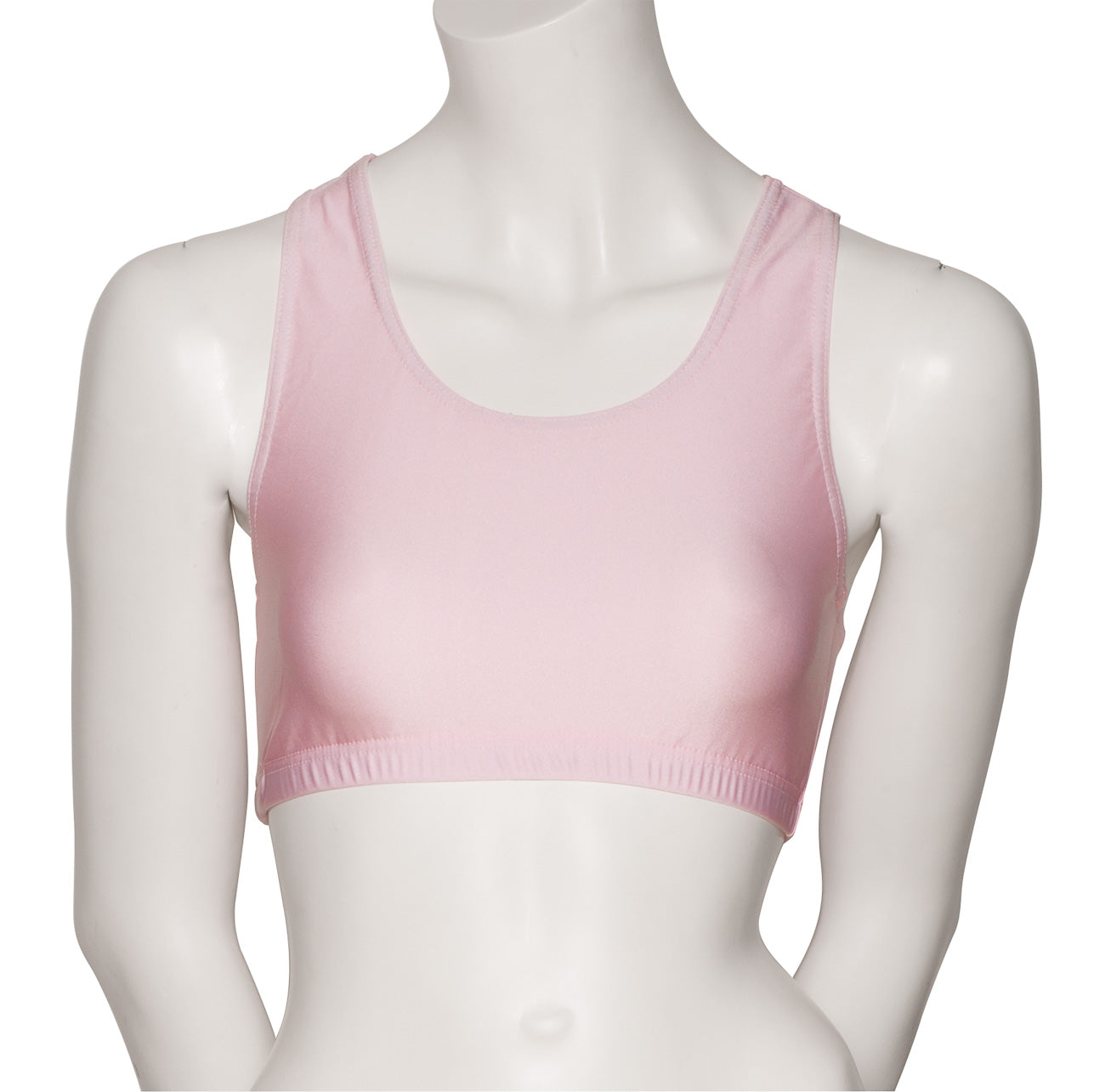 KCTN-5 Women's Shiny Nylon Lycra Racer Back Dance Fitness Gym Crop Top