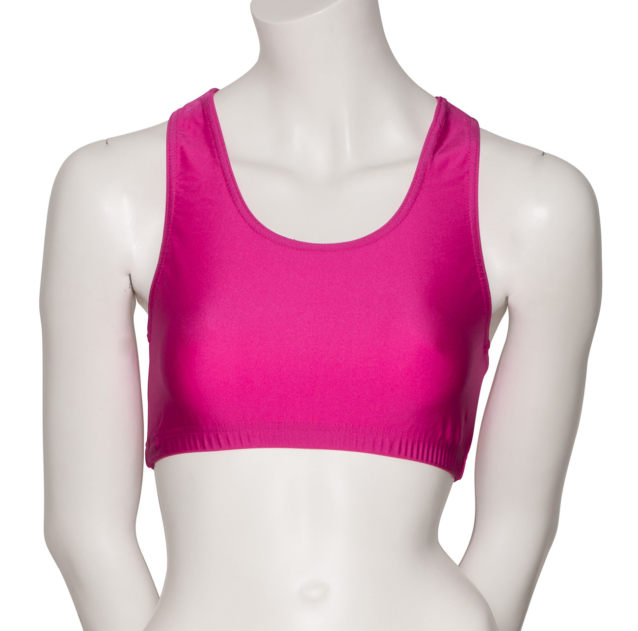 KCTN-5 Women's Shiny Nylon Lycra Racer Back Dance Fitness Gym Crop Top