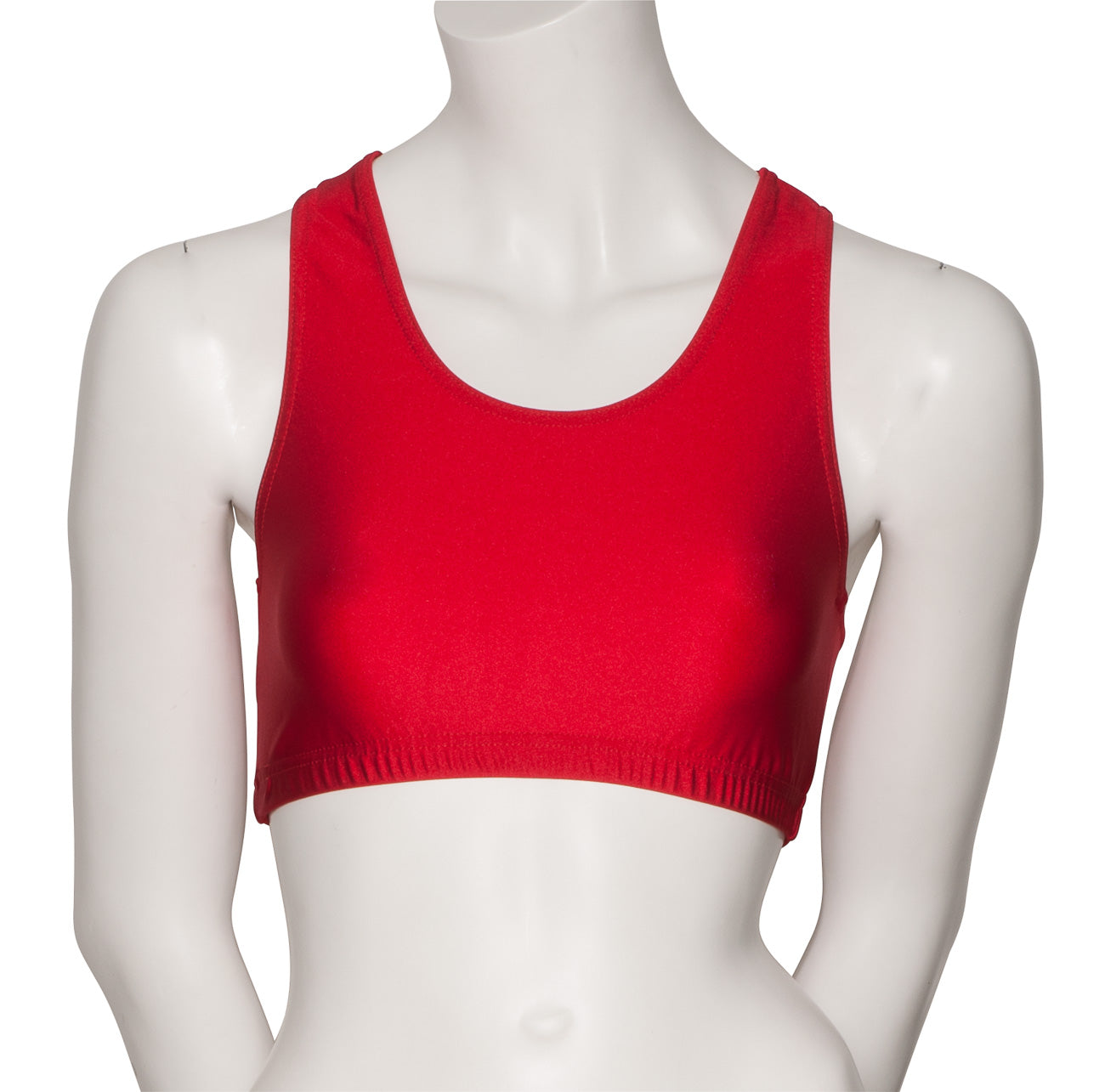 KCTN-5 Women's Shiny Nylon Lycra Racer Back Dance Fitness Gym Crop Top