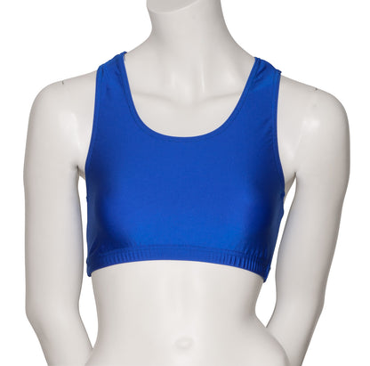 KCTN-5 Women's Shiny Nylon Lycra Racer Back Dance Fitness Gym Crop Top