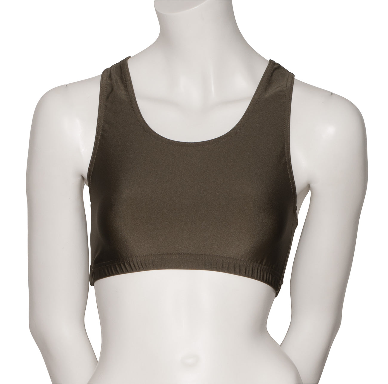 KCTN-5 Women's Shiny Nylon Lycra Racer Back Dance Fitness Gym Crop Top
