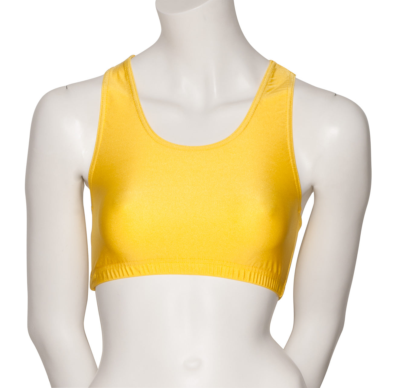KCTN-5 Women's Shiny Nylon Lycra Racer Back Dance Fitness Gym Crop Top